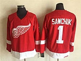 Detroit Red Wings #1 Terry Sawchuk Red CCM Throwback Stitched Jersey,baseball caps,new era cap wholesale,wholesale hats